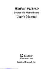 Leadtek WinFast P4I845D User Manual