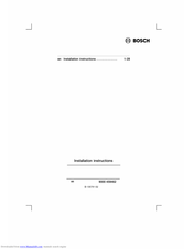 Bosch cooker Installation Instructions Manual