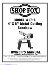 Woodstock SHOP FOX W1715 Owner's Manual