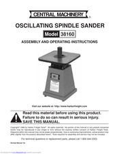 Central Machinery 38160 Assembly And Operating Instructions Manual
