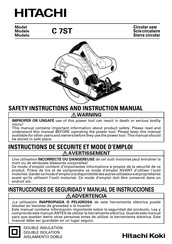 Hitachi C 7ST Safety Instructions And Instruction Manual