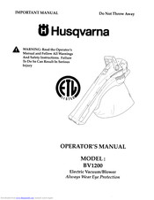 Husqvarna BV1200 Operator's Manual