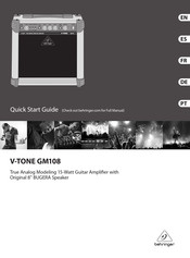 Behringer V-tone GM108 Quick Start Manual