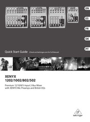 Behringer Xenyx 802 Quick Start Manual