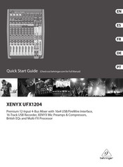 Behringer XENYX UFX1204 Quick Start Manual