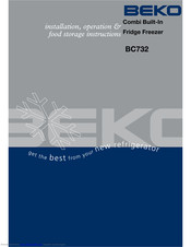 Beko BC732 Installation, Operation & Food Storage Instructions