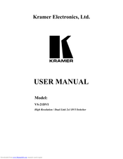 Kramer VS-21DVI User Manual