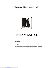 Kramer VP-885 User Manual