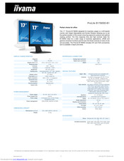 Iiyama ProLite B1780SD-B1 Specifications