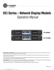 Crown DCi 8600ND Operation Manual