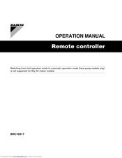 Daikin BRC1D517 Operation Manual