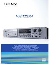 Sony CDR-W33 Specifications
