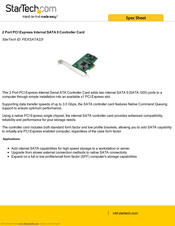 StarTech.com PEXSATA22I Spec Sheet