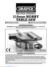Draper TS210A Hobby Instructions Manual