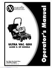 Exmark Ultra Vac QDS Lazer Z HP Operator's Manual
