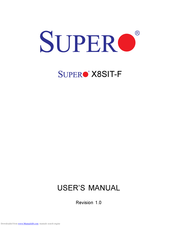 Supero Supero X8SIT-F User Manual