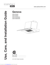 Zephyr Genova ZGE-E30AS Use, Care And Installation Manual