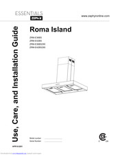 Zephyr Roma Island ZRM-E42BS Use, Care And Installation Manual