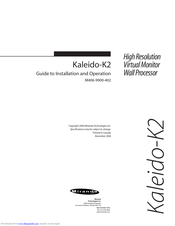 Miranda Kaleido-K2 Manual To Installation And Operation