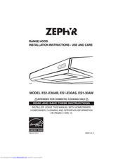 Zephyr ES1-E30AB Use, Care And Installation Manual