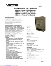 Valcom VE9894-1-Finish Specifications