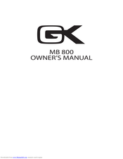 Gallien Krueger MB 800 Owner's Manual