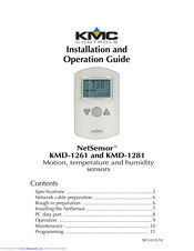 KMC Controls NetSensor KMD-1261 Installation And Operation Manual