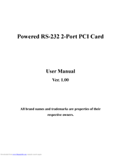National Instruments Powered RS-232 2-Port PCI Card User Manual