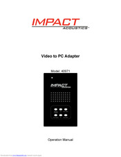 Impact Acoustics 40971 Operation Manual