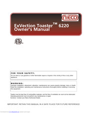 Nieco ExVection Toaster 6220 Owner's Manual