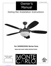 Monte Carlo Fan Company 5HNR52 Owner's Manual