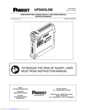 Panduit UPS003LSM Operation Manual