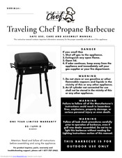 Master Chef Traveling Chef 85-1699-0 Safe Use, Care And Assembly Manual