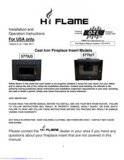 Hi-Flame 577IU3 Installation And Operation Instructions Manual