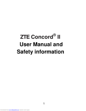 zte Concord II User Manual