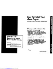Whirlpool Gas dryer Installation Instructions