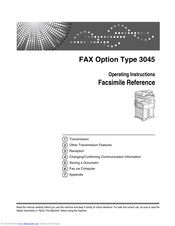 Ricoh 3045 - Aficio B/W Laser Facsimile Reference Manual