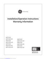 GE Security VAT7430-HP Installation & Operation Instructions