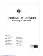 GE Security VAT7450 Installation & Operation Instructions