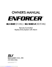 ENFORCER SLI 840 Owner's Manual