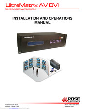 Rose electronics UltraMatix AV DVI Installation And Operation Manual