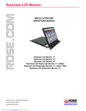 Rose electronics RV1-LCDA19 Installation And Operation Manual