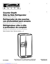 Kenmore Counter Depth Side by Side Refrigerator Use & Care Manual