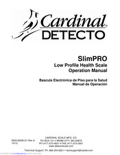 Cardinal Detecto SlimPRO Operation Manual