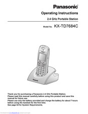 Panasonic KX-TD7684 - 2.4Ghz Wireless System Telephone Operating Instructions Manual