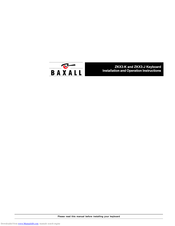Baxall ZKX3-J Installation And Operation Instructions Manual