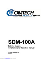 Comtech EF Data SDM-100A Installation And Operation Manual