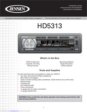 Jensen HD5313 Installation Manual