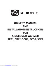 Audiovox SKS1 Owner's Manual And Installation Instructions
