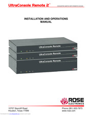 Rose electronics UCR-1R1X4U/2 Installation And Operation Manual